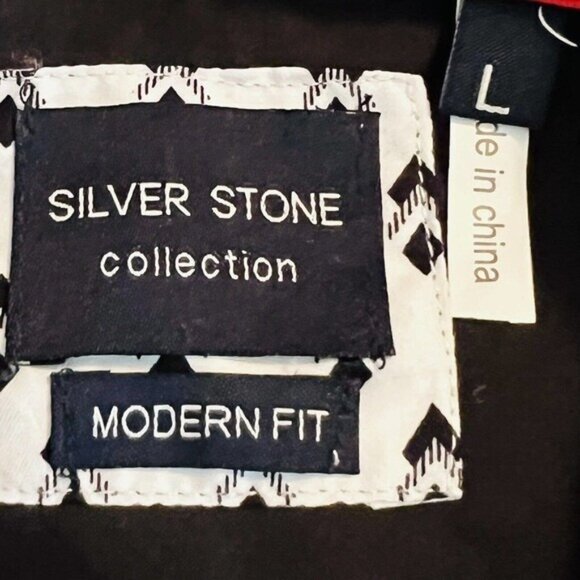 NWT Silver Stone Geo Collection Men's Shirt Large Modern Fit Button Down $149 - Picture 11 of 12